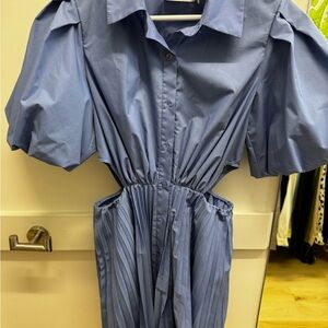 Blue Puff Sleeve Dress